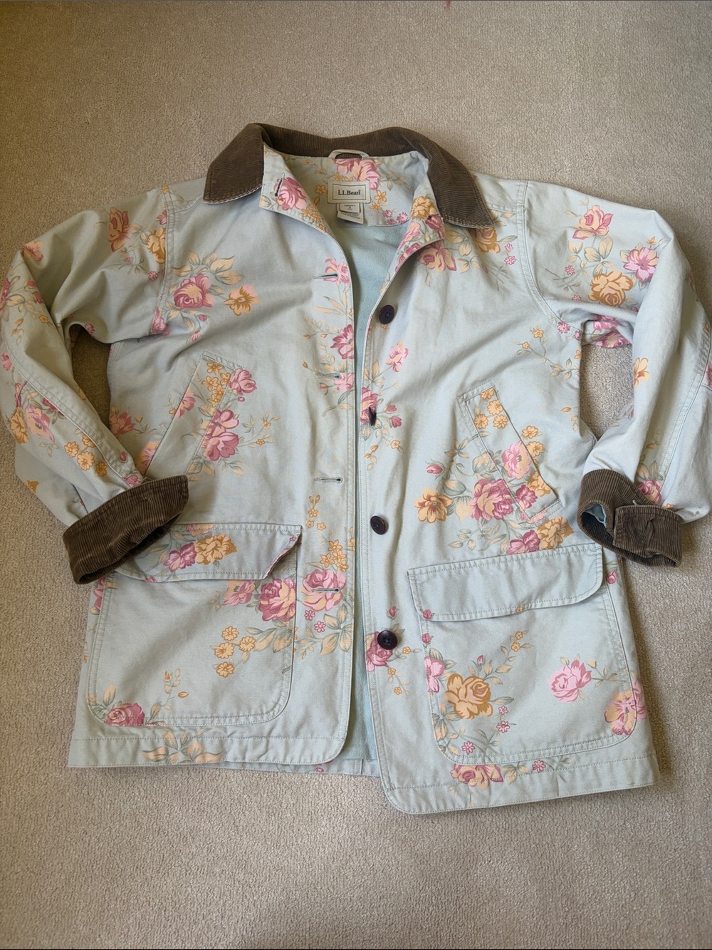 L.L. Bean Rare Vintage Floral Barn Coat
